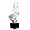 Statues & Sculptures Floor Standing|Abstract-Frozen Motion 86cm White Resin Indoor Sculpture
