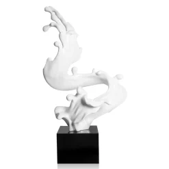 Statues & Sculptures Floor Standing|Abstract-Frozen Motion 86cm White Resin Indoor Sculpture