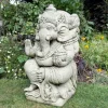 Statues & Sculptures Buddha-Ganesh Stone Garden Statue