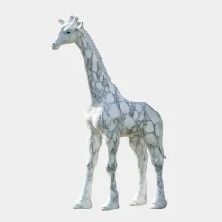Statues & Sculptures Wildlife|Modern-Gigantic Giraffe 350cm White Marble Garden Statue v1