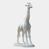 Statues & Sculptures Wildlife|Modern-Gigantic Giraffe 350cm White Marble Garden Statue v5