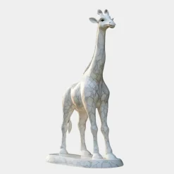 Statues & Sculptures Wildlife|Modern-Gigantic Giraffe 350cm White Marble Garden Statue v5