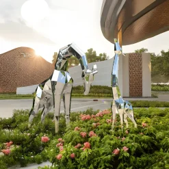 Statues & Sculptures Wildlife|Contemporary-Giraffe 200cm Geometric Metal Garden Sculpture
