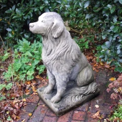 Statues & Sculptures Dogs-Golden Retriever Stone Garden Ornament