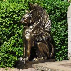 Statues & Sculptures Griffins-Gothic Griffin Bronze Metal Garden Statue