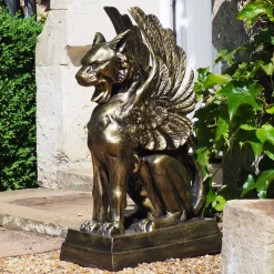 Statues & Sculptures Griffins-Gothic Griffins Bronze Metal Garden Statues