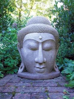 Statues & Sculptures Buddha-Grand Buddha Head Stone Garden Statue