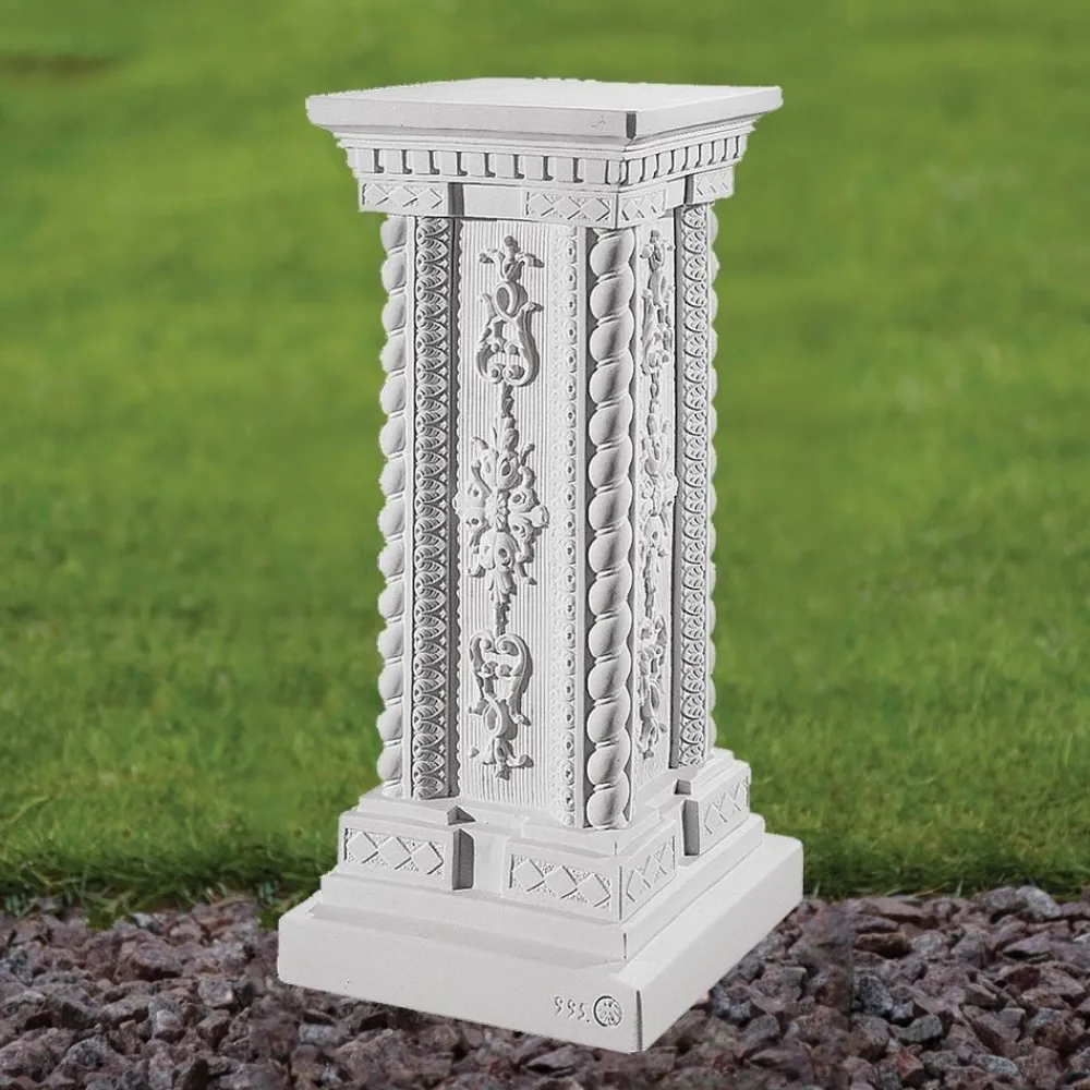 Statues & Sculptures Plinths & Pedestals-Grand 58cm Marble Resin Garden Pedestal