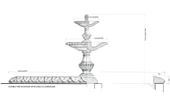 Statues & Sculptures Water Features-Grand Double Tier 4m Emerald Marble Stone Water Fountain Feature