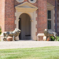 Statues & Sculptures Wildlife|Lions-Grand Lions Bronze Metal Garden Statues