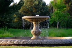 Statues & Sculptures Water Features-Grand Single Tier 4m Sandstone Stone Water Fountain Feature