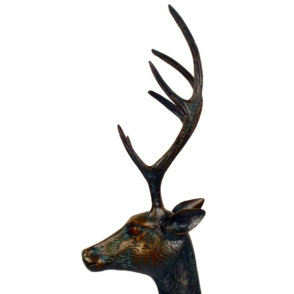 Statues & Sculptures Stags & Deers-Grand Stag & Doe Bronze Metal Garden Statues