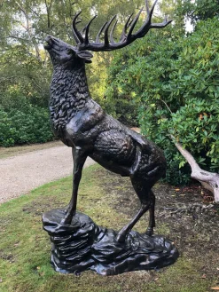 Statues & Sculptures Stags & Deers-Grand Stag Life-Size 292cm Metal Bronze Garden Statue