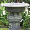 Statues & Sculptures Large|Round-Grand Tazza Stone Garden Planter on Pedestal