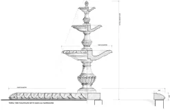 Statues & Sculptures Water Features-Grand Triple Tier 4m Emerald Marble Stone Water Fountain Feature