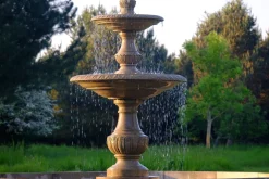 Statues & Sculptures Water Features-Grand Triple Tier 4m Sandstone Stone Water Fountain Feature