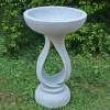 Statues & Sculptures Bird Baths-Grasmere Contemporary Granite Resin Garden Birdbath