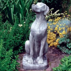 Statues & Sculptures Dogs-Great Dane Female Dog Stone Garden Statue