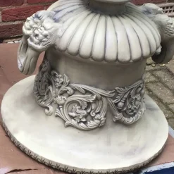 Statues & Sculptures Large|Round-Grecian Stone Garden Planter Urn on Pedestal