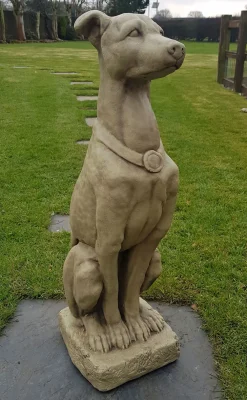 Statues & Sculptures Dogs-Greyhound 90cm Stone Garden Statue