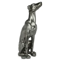 Statues & Sculptures Floor Standing|Animals-Guardian Greyhound 81cm Anthracite Resin Indoor Sculpture
