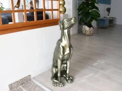 Statues & Sculptures Floor Standing|Animals-Guardian Greyhound 81cm Anthracite Resin Indoor Sculpture
