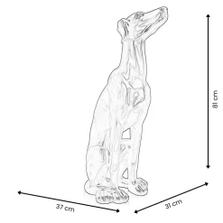 Statues & Sculptures Floor Standing|Animals-Guardian Greyhound 81cm White Resin Indoor Sculpture