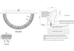 Statues & Sculptures Water Features-Half Circle Medium Stone Pool Surround Water Feature