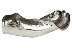 Statues & Sculptures Table Top|Contemporary-Harmonic Leaf 17cm Silver Metal Indoor Sculpture