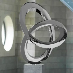 Statues & Sculptures Contemporary|Contemporary-Helix 98cm Metal Stainless Steel Indoor Sculpture