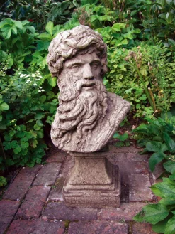 Statues & Sculptures Roman-Hercules Head Bust Stone Garden Ornament