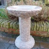 Statues & Sculptures Bird Baths-Highland Natural Granite Pink Stone Garden Bird Bath