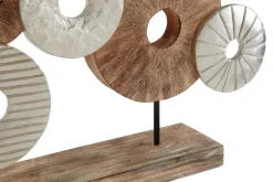 Statues & Sculptures Table Top|Abstract-Hollow Orb 35cm Wood Indoor Sculpture