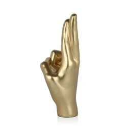 Statues & Sculptures Table Top|Contemporary-Hope Hand 28cm Gold Resin Indoor Sculpture