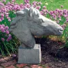 Statues & Sculptures Horses-Horse's Head Stone Garden Ornament