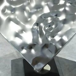 Statues & Sculptures Table Top|Abstract-Hyper Cube 75cm Silver Metal Indoor Sculpture