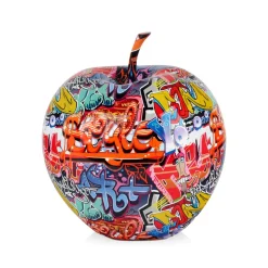Statues & Sculptures Table Top|Graffiti-Iconic Apple 30cm Graffiti Resin Indoor Sculpture