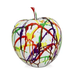 Statues & Sculptures Table Top|Contemporary-Iconic Apple 30cm Multicolour Resin Indoor Sculpture