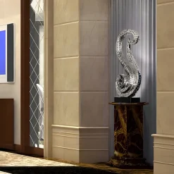 Statues & Sculptures Table Top|Floor Standing-Iconic Symphony 85cm Silver Metal Indoor Sculpture