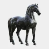 Statues & Sculptures Horses-Imperial Stallion 220cm Black Marble Garden Statue