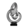 Statues & Sculptures Table Top|Abstract-Infinite Orbit 45cm Silver Resin Indoor Sculpture