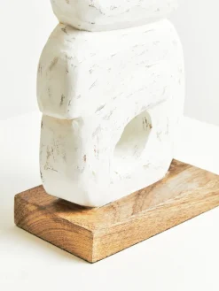 Statues & Sculptures Table Top|Abstract-Infinite Quartet 61cm White Wood Indoor Sculpture