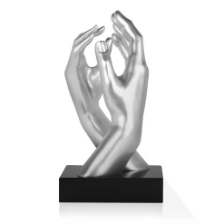 Statues & Sculptures Table Top|Contemporary-Infinite Touch 36cm Silver Resin Indoor Sculpture