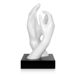 Statues & Sculptures Table Top|Contemporary-Infinite Touch 36cm White Resin Indoor Sculpture