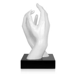 Statues & Sculptures Table Top|Contemporary-Infinite Touch 36cm White Resin Indoor Sculpture
