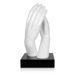 Statues & Sculptures Table Top|Contemporary-Infinite Touch 36cm White Resin Indoor Sculpture
