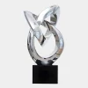Statues & Sculptures Giant|Floor Standing-Infinity Fusion 180cm Silver Metal Garden Sculpture