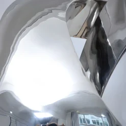 Statues & Sculptures Giant|Floor Standing-Infinity Fusion 180cm Silver Metal Garden Sculpture