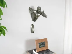 Statues & Sculptures Figurative|Wall Art-Infinity Man 50cm Anthracite Resin Wall Sculpture