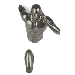 Statues & Sculptures Figurative|Wall Art-Infinity Man 50cm Anthracite Resin Wall Sculpture